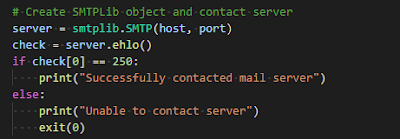 simple script to send emails in python - smtplib.SMTP class
object
